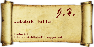Jakubik Hella névjegykártya